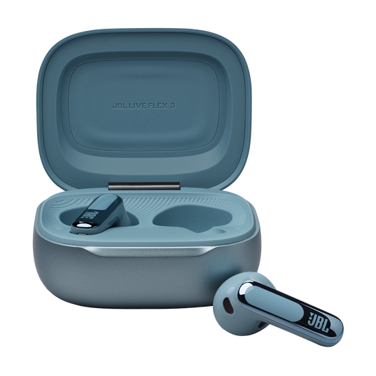 JBL Live Flex 3 - Blue - True wireless noise-cancelling open-stick earbuds - Front